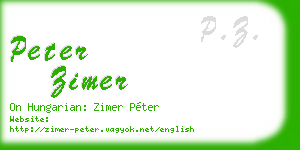 peter zimer business card